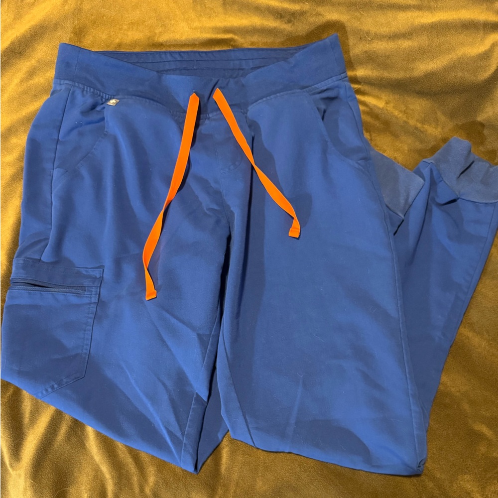 Figs Technical Collection Blue Pants with Orange Accents